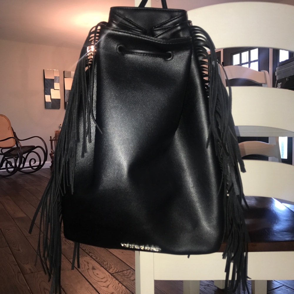Victoria's Secret Black Fringe Back Pack